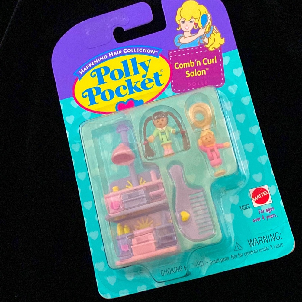 Vintage factory sealed Polly Pocket happening hair collection comb n’ curl salon